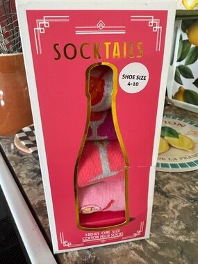 SOCKTAILS Pink Novelty Ladies Socks - Bottle Gift Box